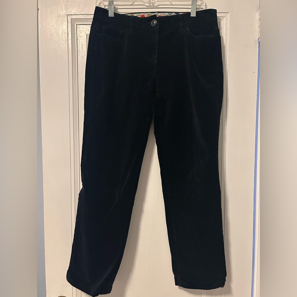 Boden Black Velvet Women's Pants
